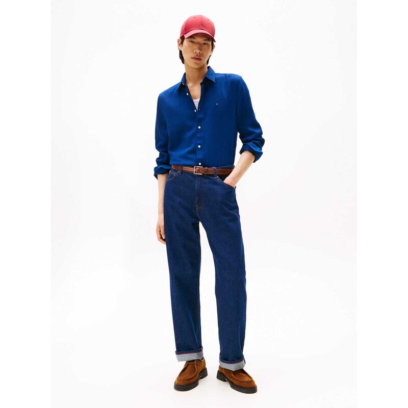 Tommy Hilfiger Slim Fit Flag Embroidery Sateen Shirt image number 3